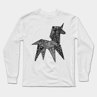 Unicorn Origami Illustration Long Sleeve T-Shirt